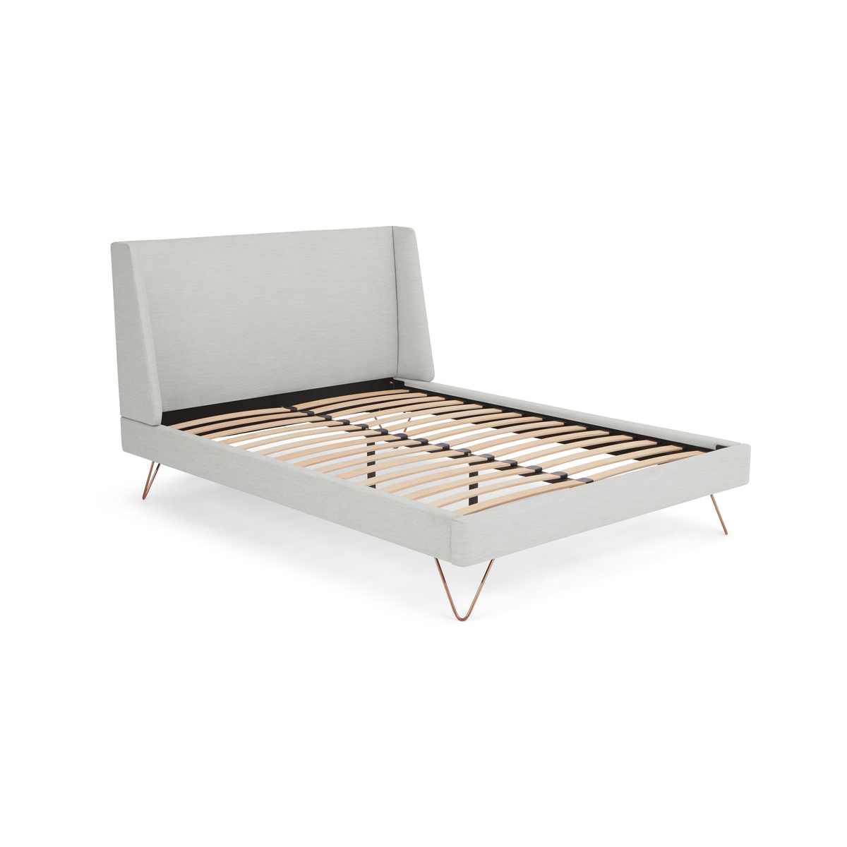 Elona Double Bed, Snow Grey Weave – image 2