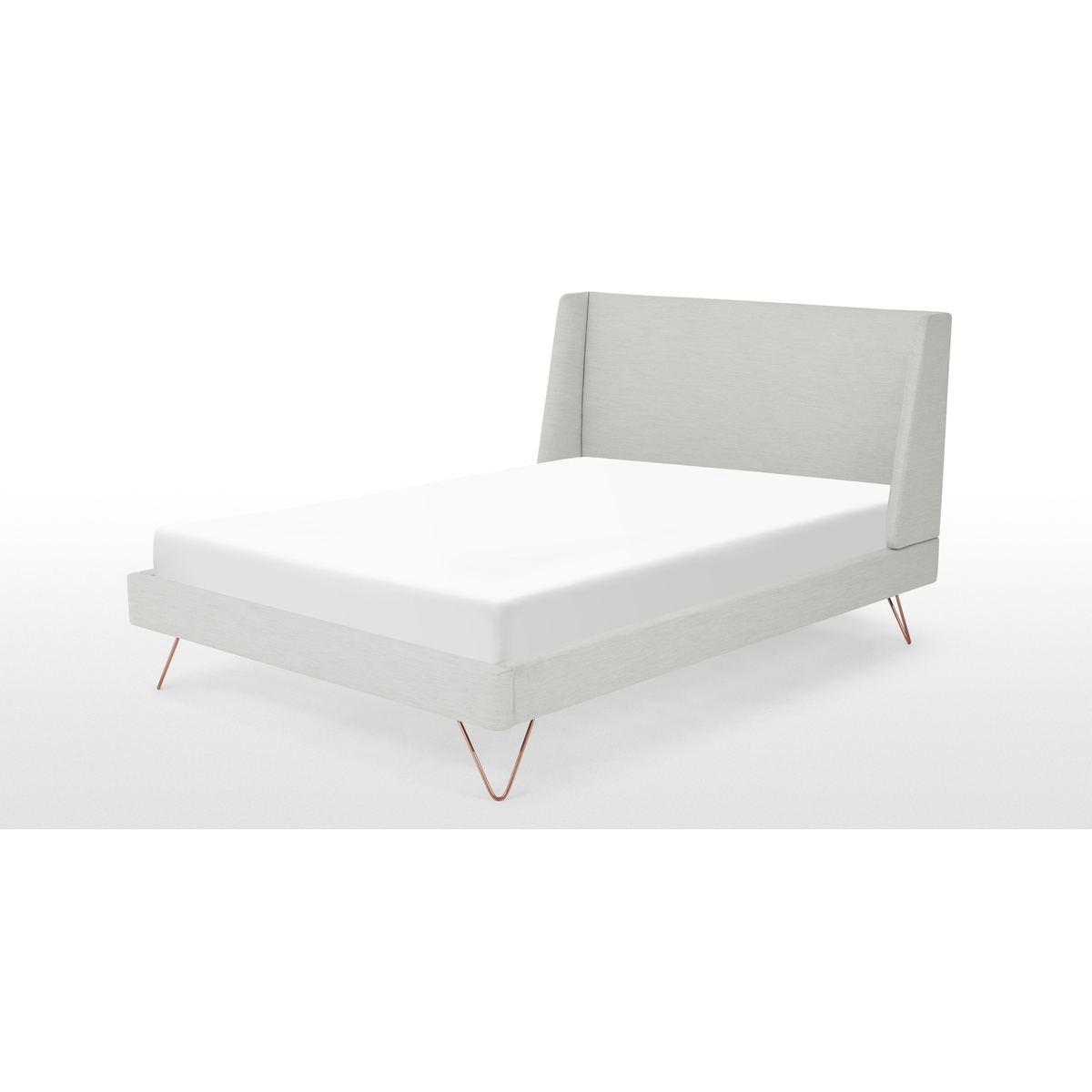 Elona Double Bed, Snow Grey Weave – image 5