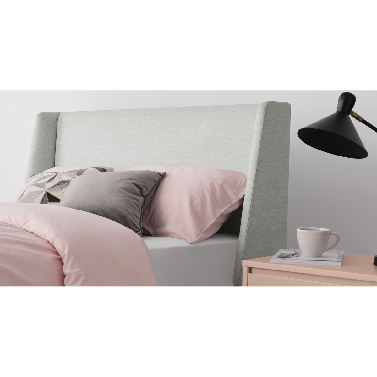 Elona Double Bed, Snow Grey Weave – image 6