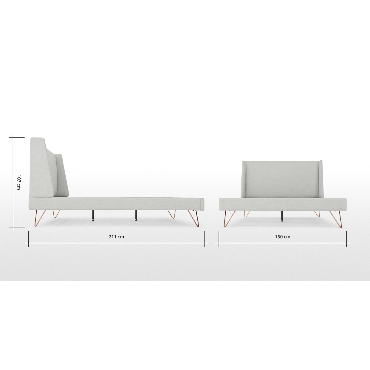 Elona Double Bed, Snow Grey Weave – image 8