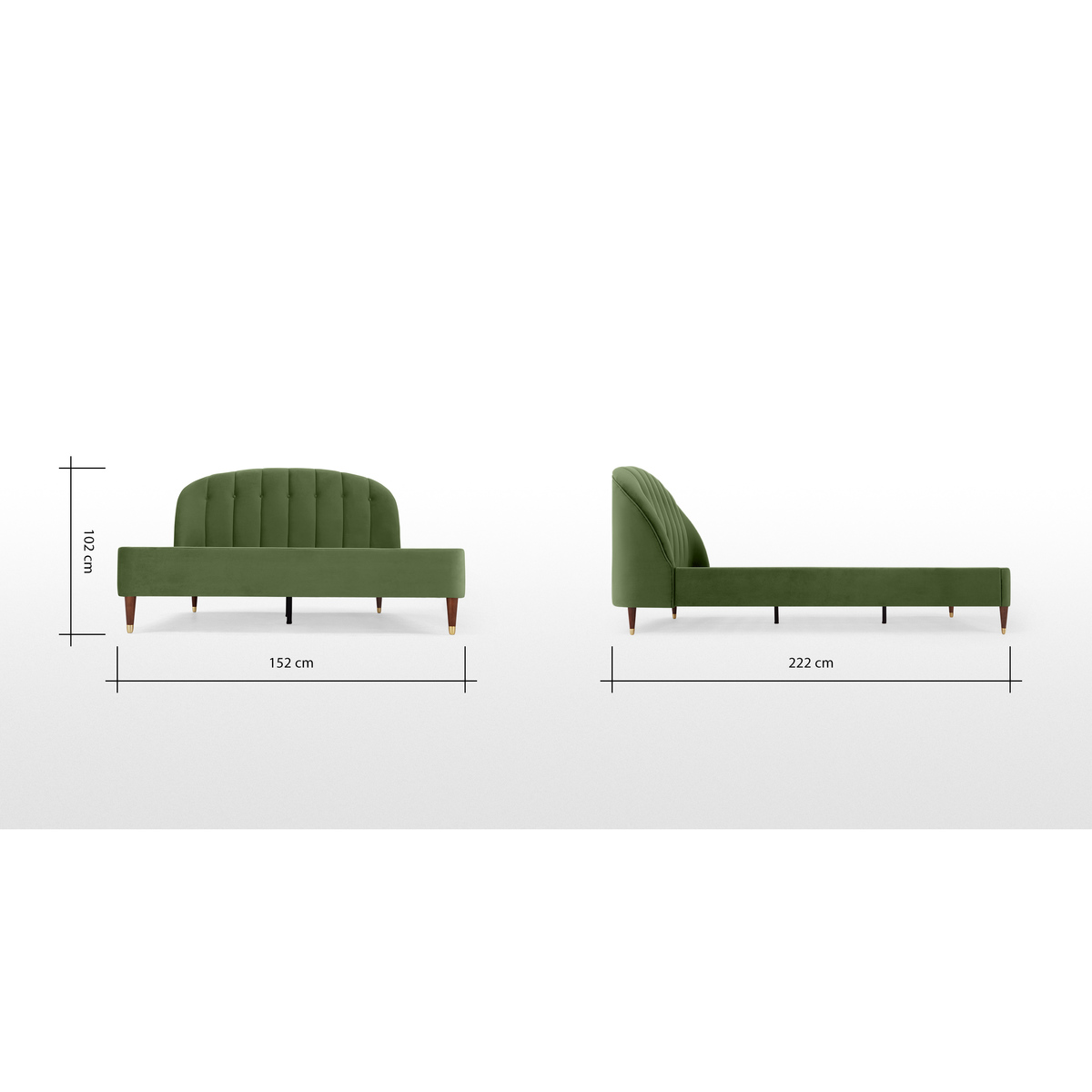 Margot Double Bed, Meadow Green Velvet – image 8