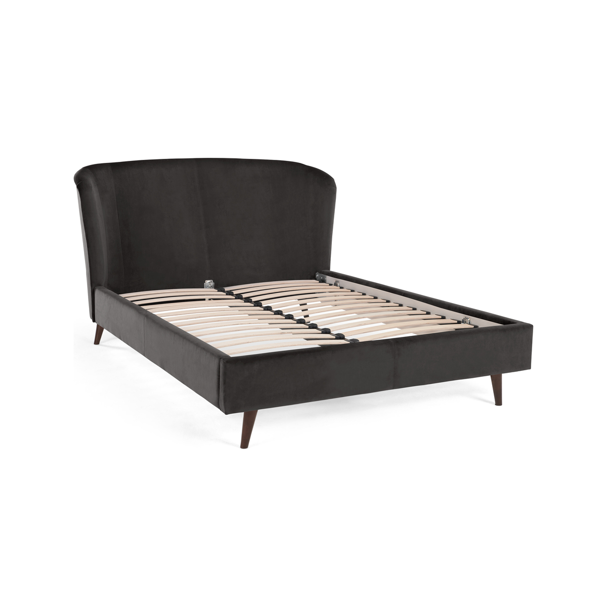 Lulu Super Kingsize Bed, Asphalt Grey Velvet – image 1