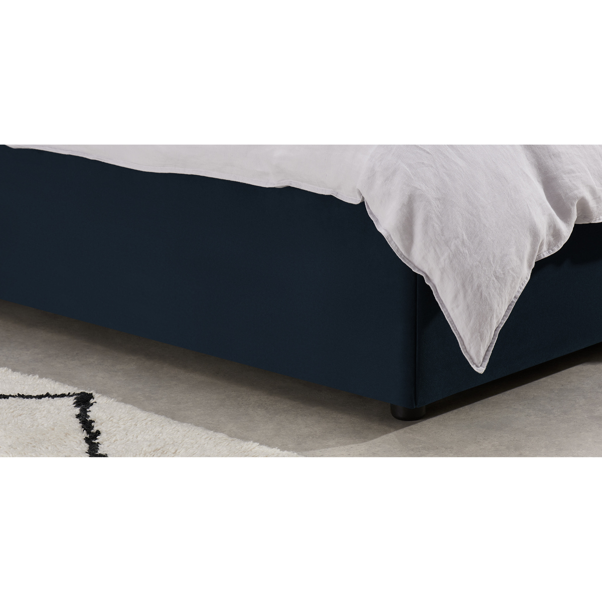 Jocelyn King Size Ottoman Storage Bed, Sapphire Blue Recycled Velvet – image 6