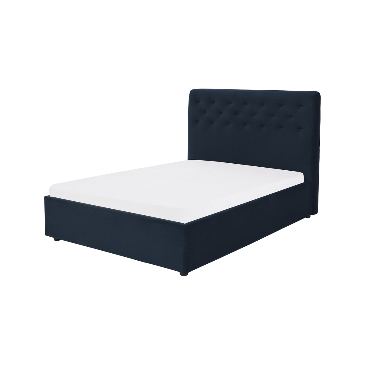 Jocelyn King Size Ottoman Storage Bed, Sapphire Blue Recycled Velvet – image 1