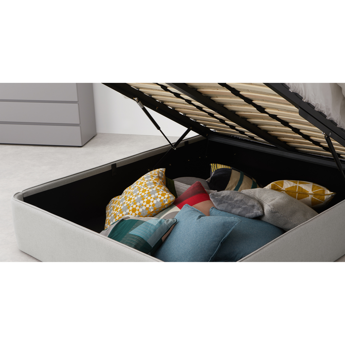 Baya Super King Size Ottoman Storage Bed, Hail Grey – image 6
