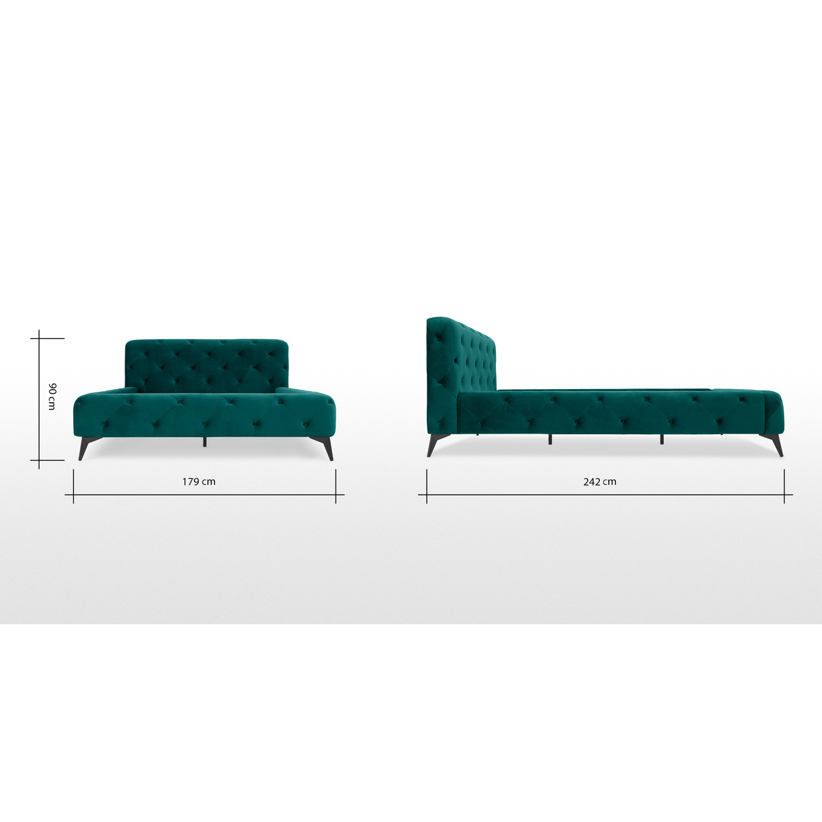 Sloan King Size Bed, Seafoam Blue Velvet – image 7