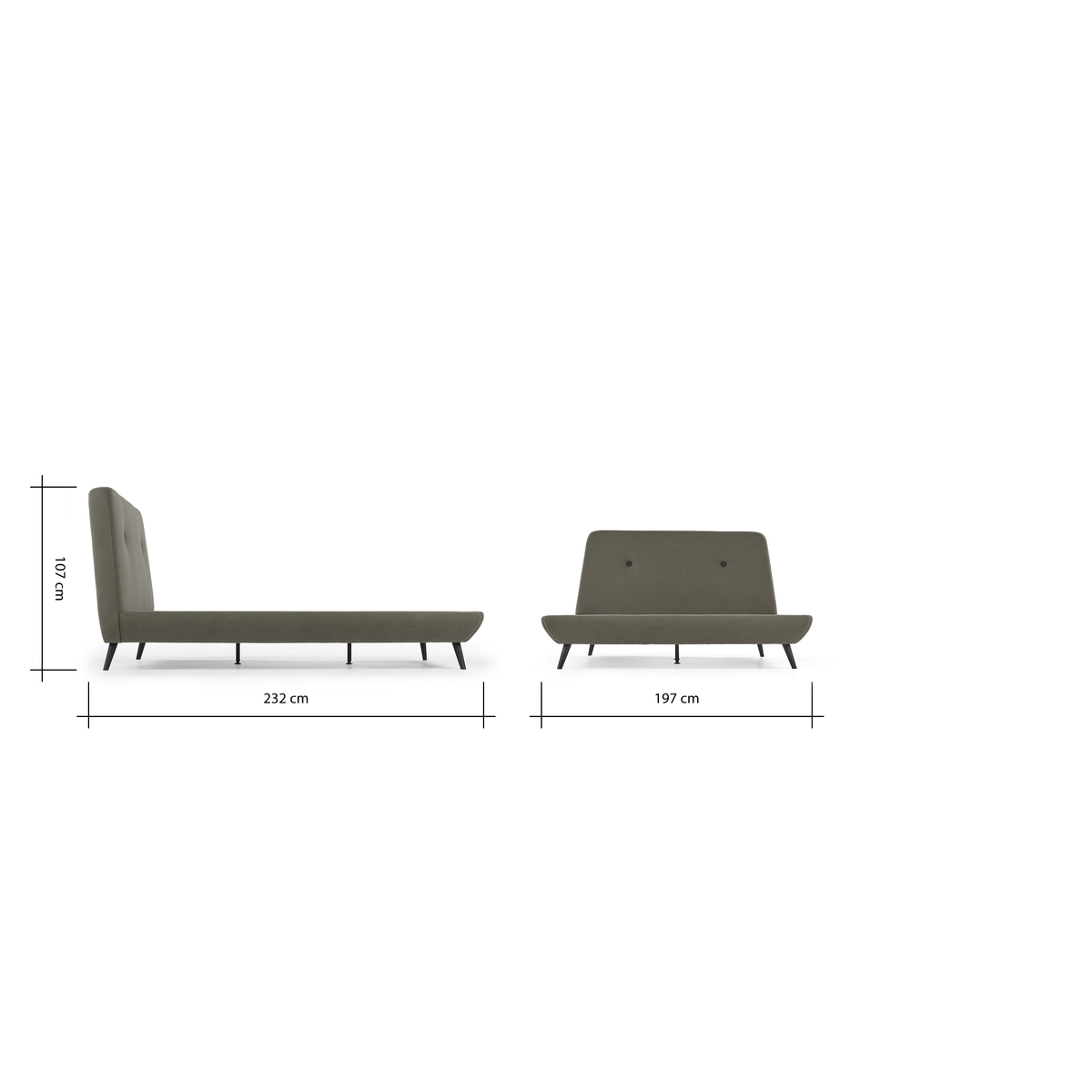Edwin Super King Size Bed, Pavilion Marl Grey – image 2