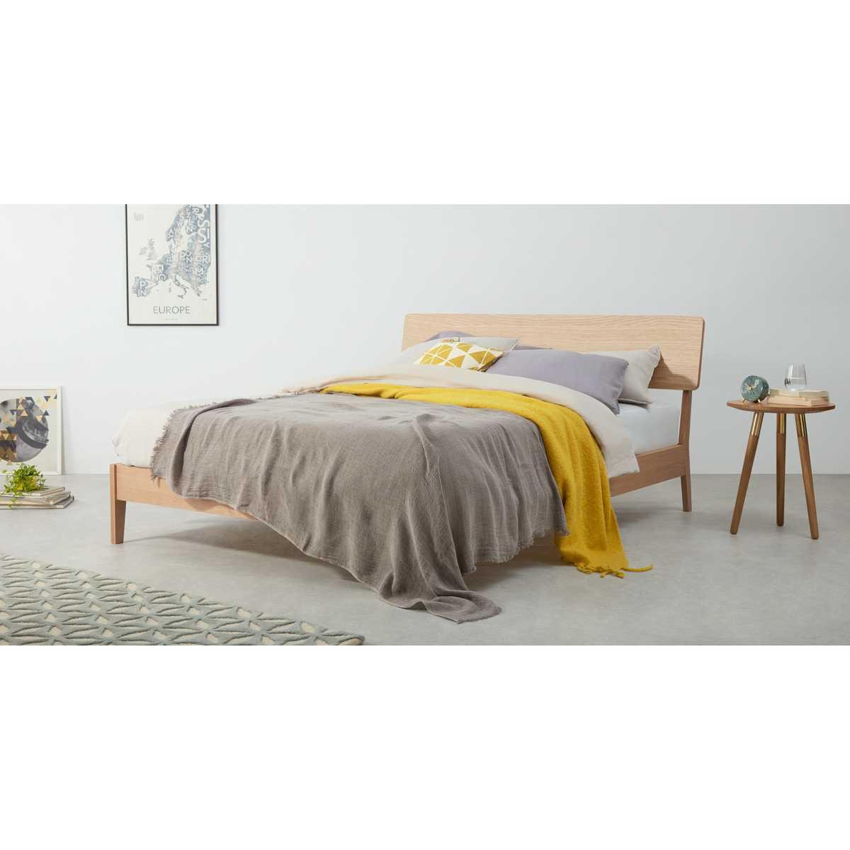 MADE Essentials Noka Double Bed, Oak – image 3