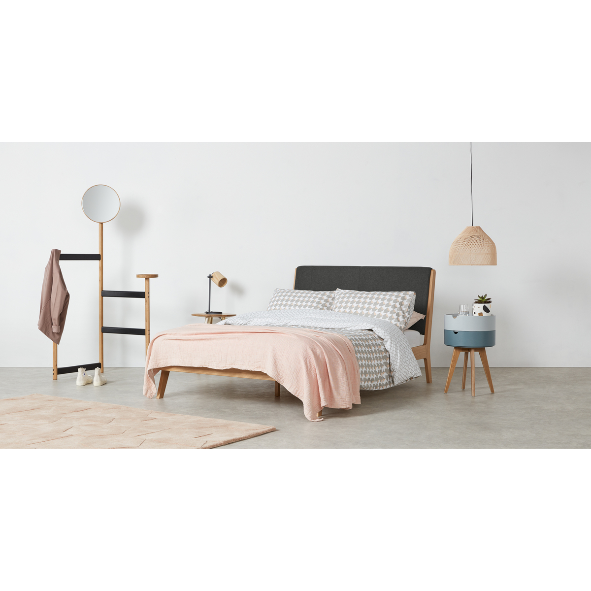 Hurley King Size Bed, Soot Grey & Oak – image 3