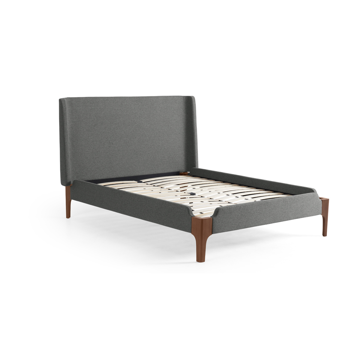 Roscoe Double Bed, Coventry Grey & Dark Stain Oak Legs – image 2