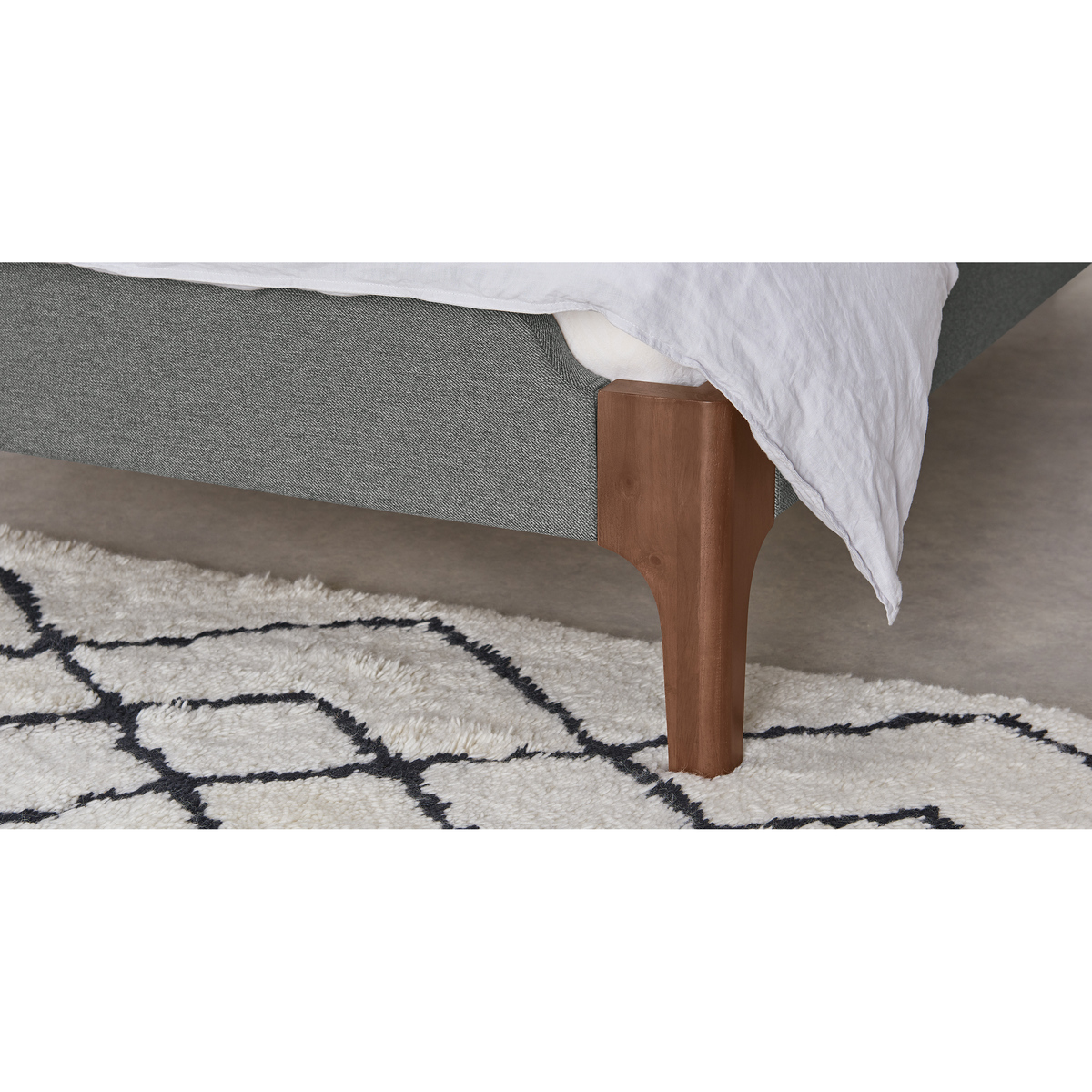 Roscoe Double Bed, Coventry Grey & Dark Stain Oak Legs – image 5
