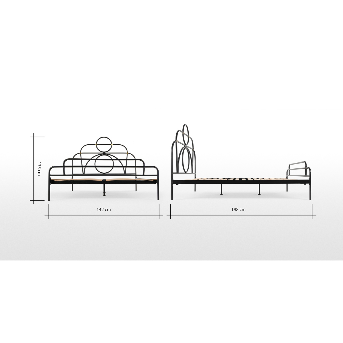 Anthea Metal Double Bed, Black – image 7