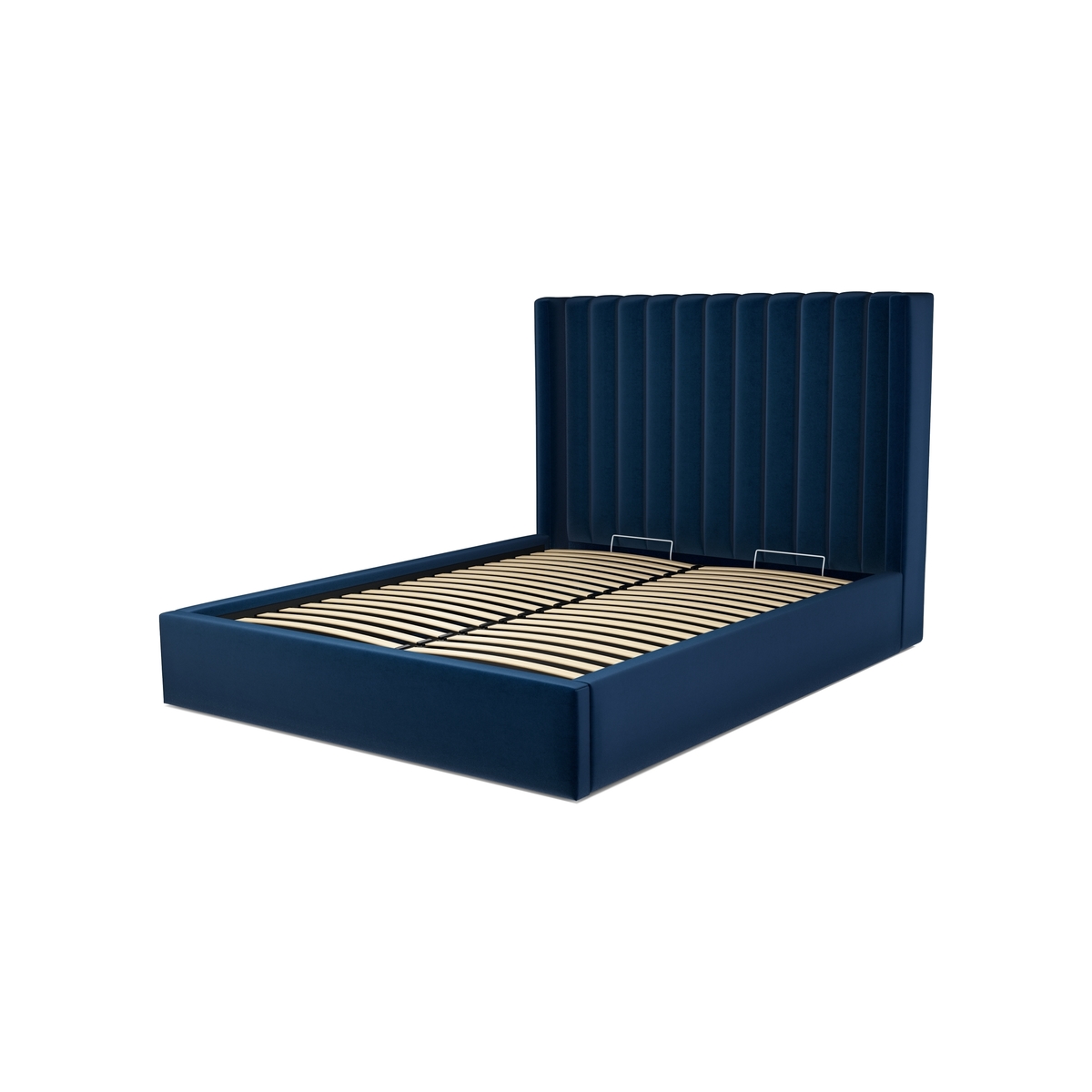 Custom MADE Cory King size Bed  with Ottoman, Regal Blue Velvet – image 2