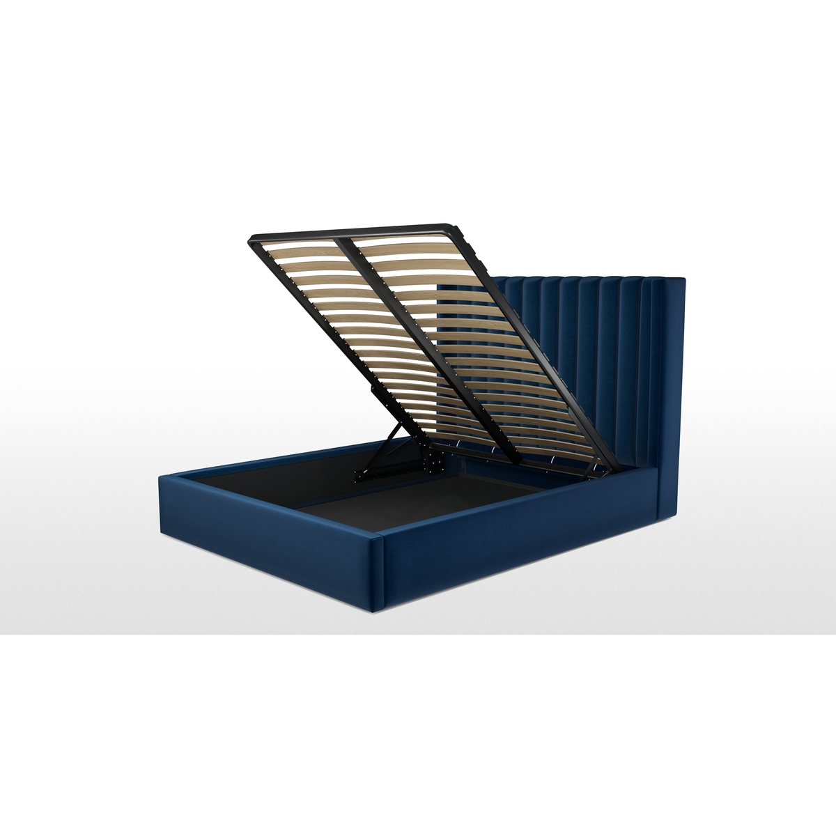 Custom MADE Cory King size Bed  with Ottoman, Regal Blue Velvet – image 4