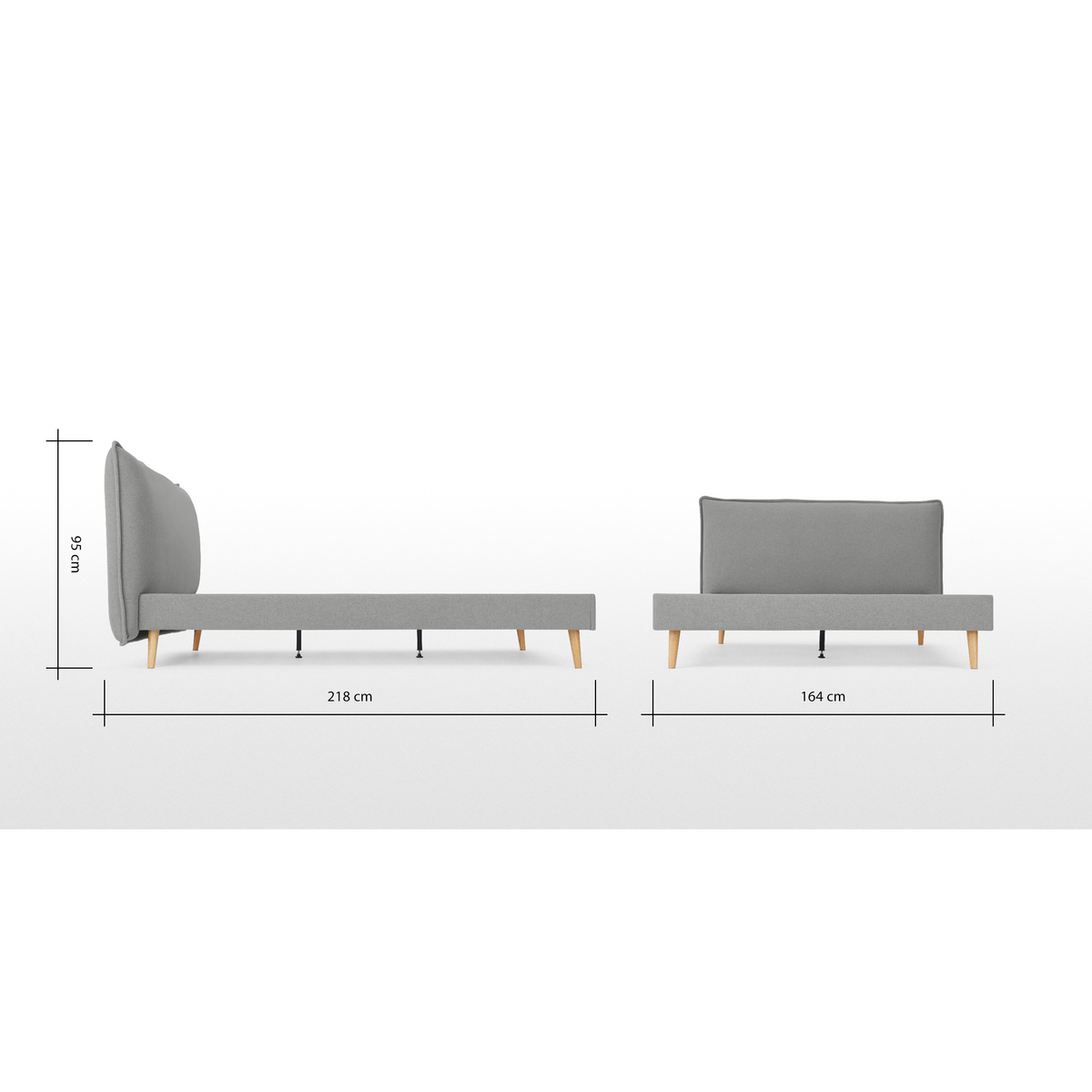 Piper Double Bed, Cool Grey – image 7
