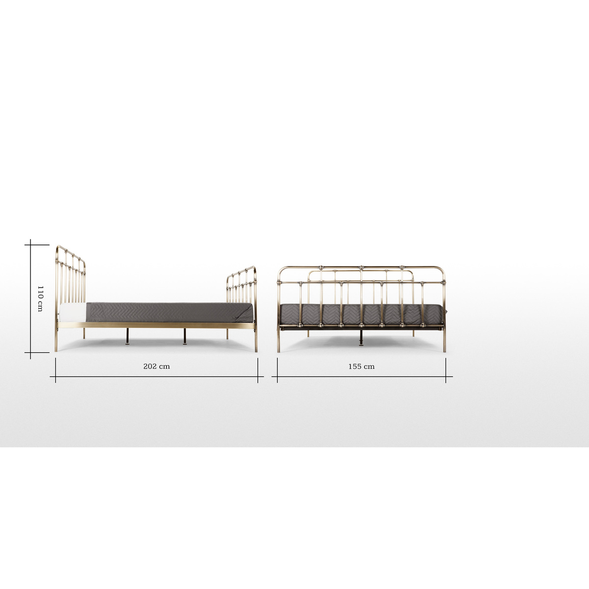 Starke Kingsize Bed, Brass – image 8