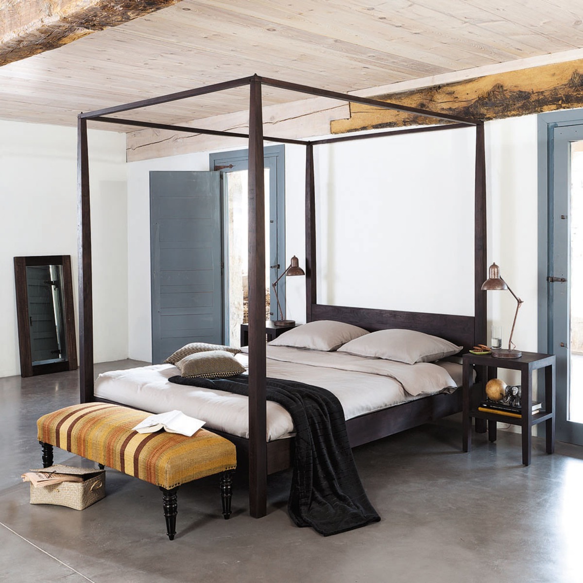 GOA - Four-Poster Solid Acacia Wood King Size Bed – image 2