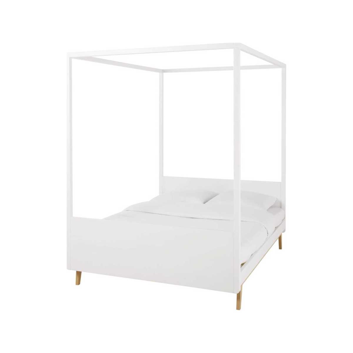SWEET - White Canopy Bed 140x190 – image 1