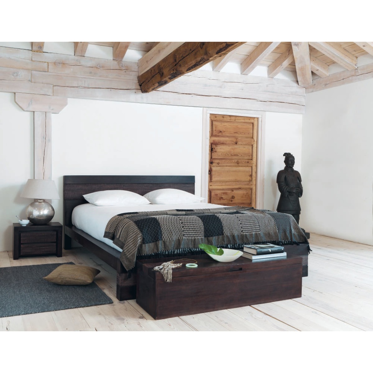 Stained Solid Mango Wood Bed 180 x 200 cm Java – image 3