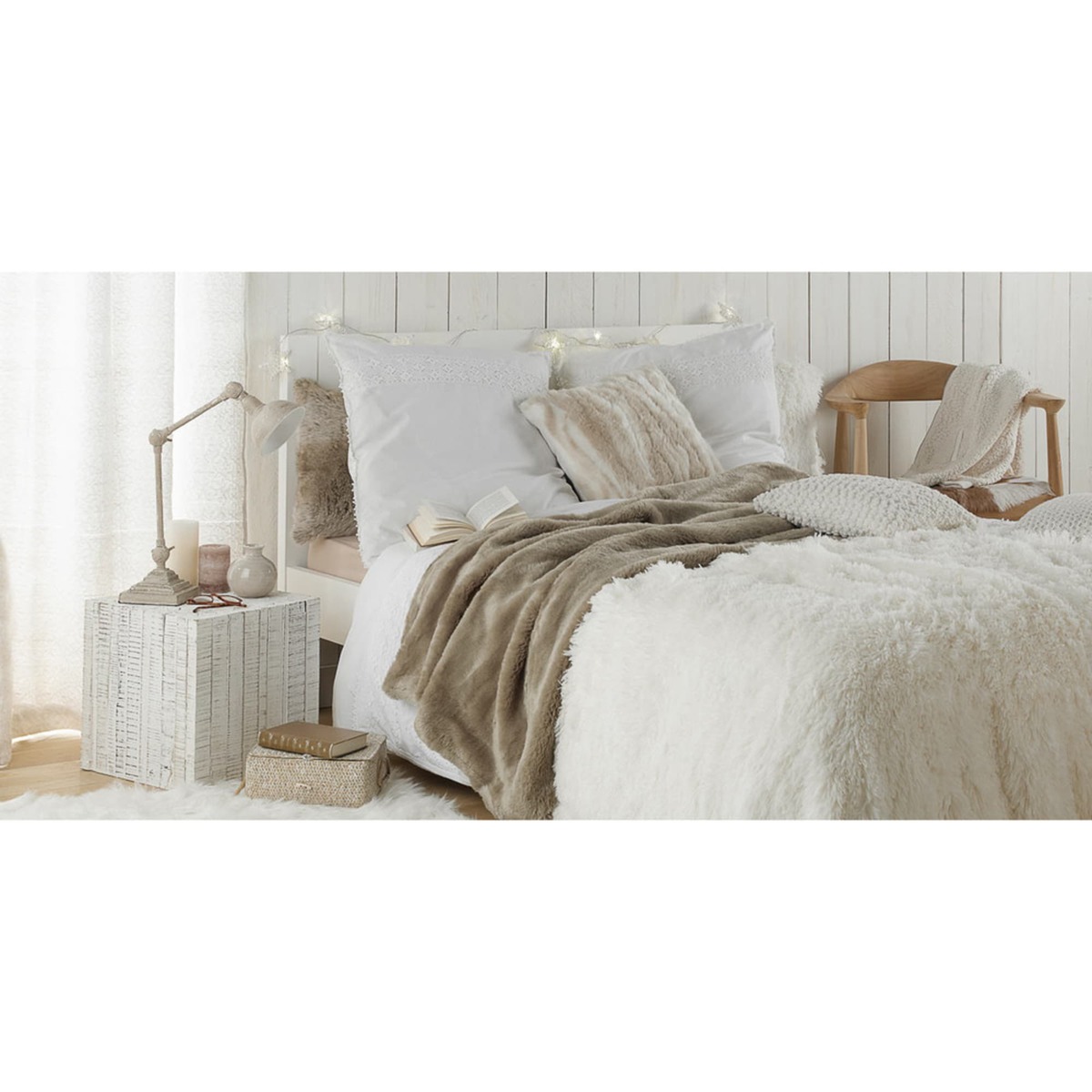 WHITE - Solid Pine 140 x 190 Double Bed in White – image 5