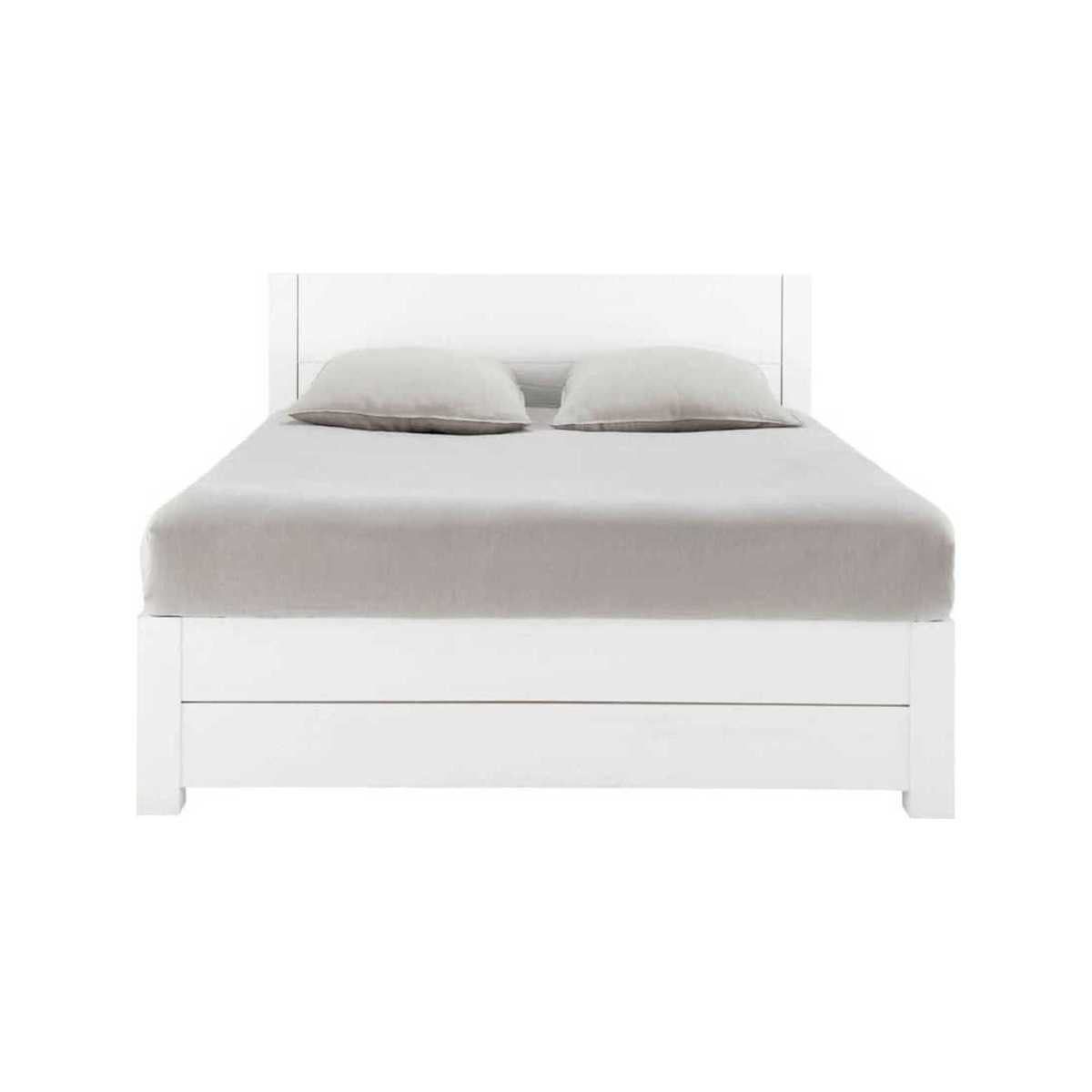 WHITE - Solid Pine 140 x 190 Double Bed in White – image 1