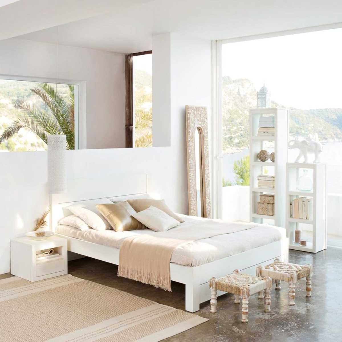 WHITE - Solid Pine 160 x 200cm King Size Bed in White – image 3