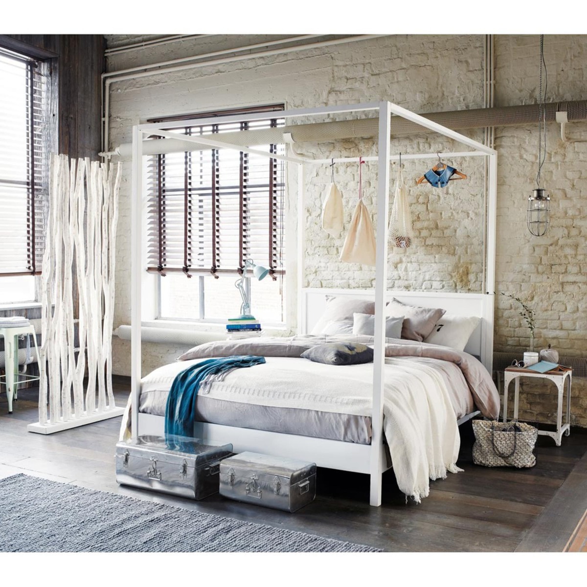 CELESTE - Off-White Pine Four Poster Bed 160 x 200 – image 2