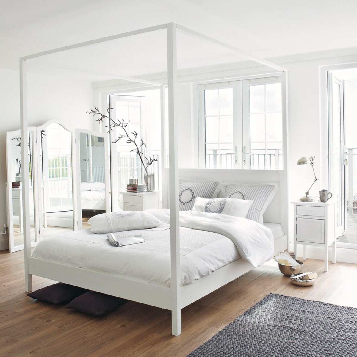 CELESTE - Off-White Pine Four Poster Bed 160 x 200 – image 3