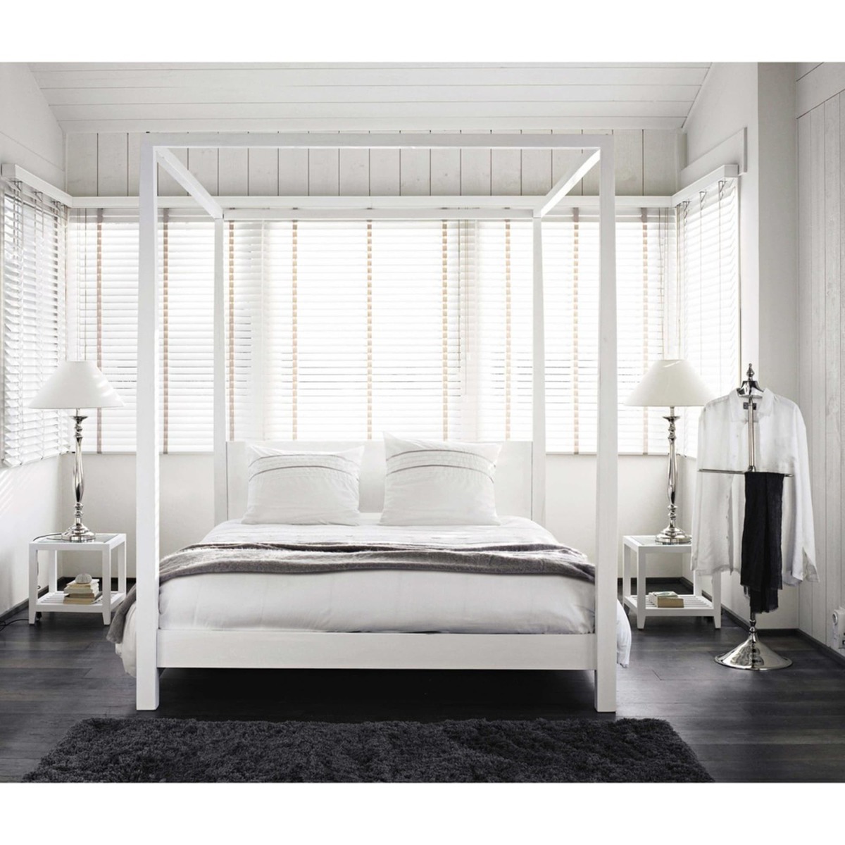 CELESTE - Off-White Pine Four Poster Bed 160 x 200 – image 4