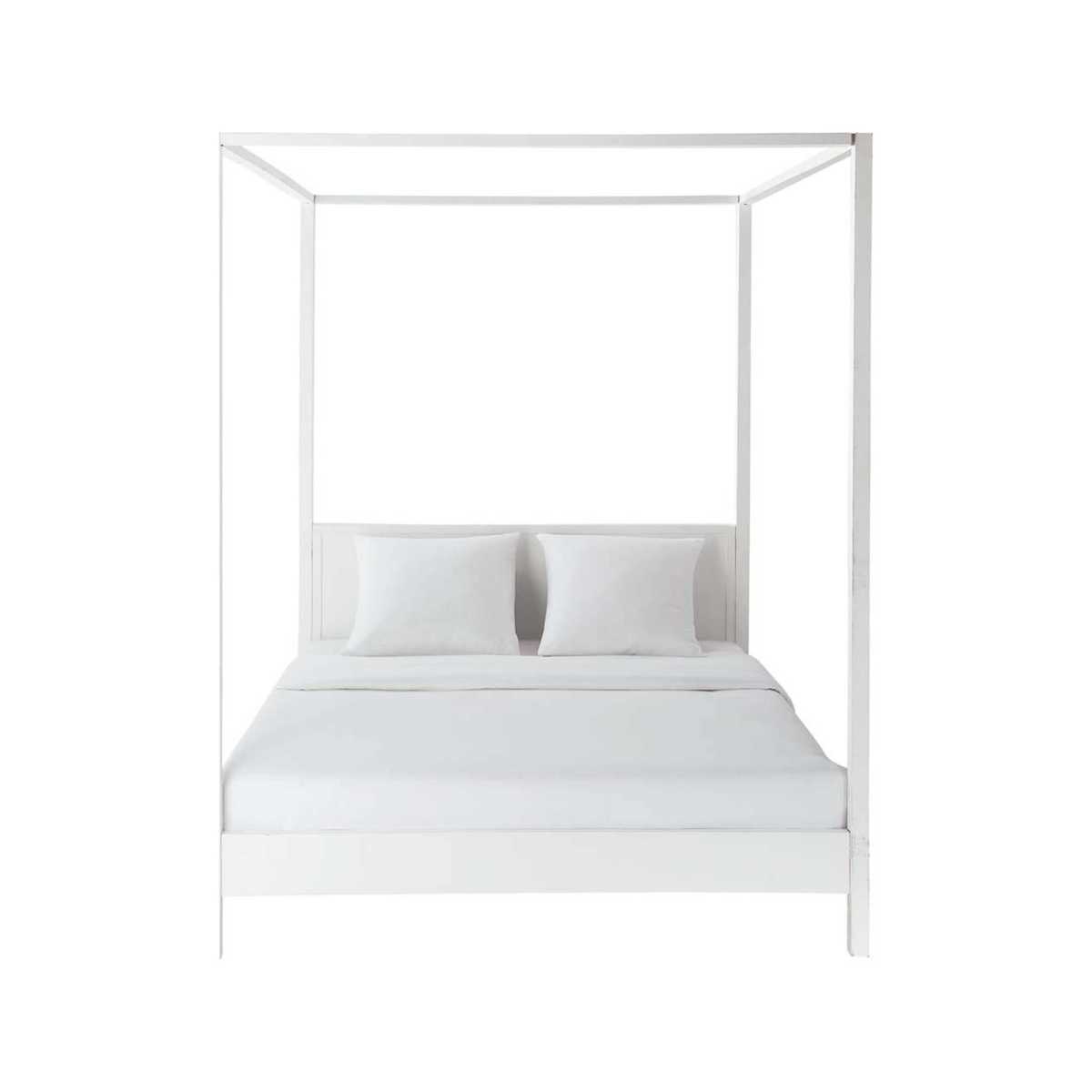 CELESTE - Off-White Pine Four Poster Bed 160 x 200 – image 1