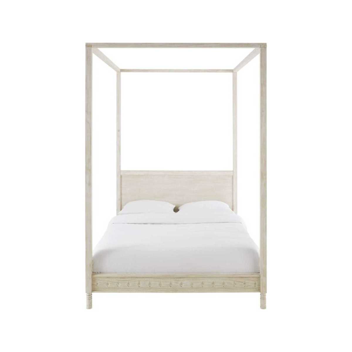 ZEN MARKET - Off-White Pine Four-Poster Bed 140x190 – image 2
