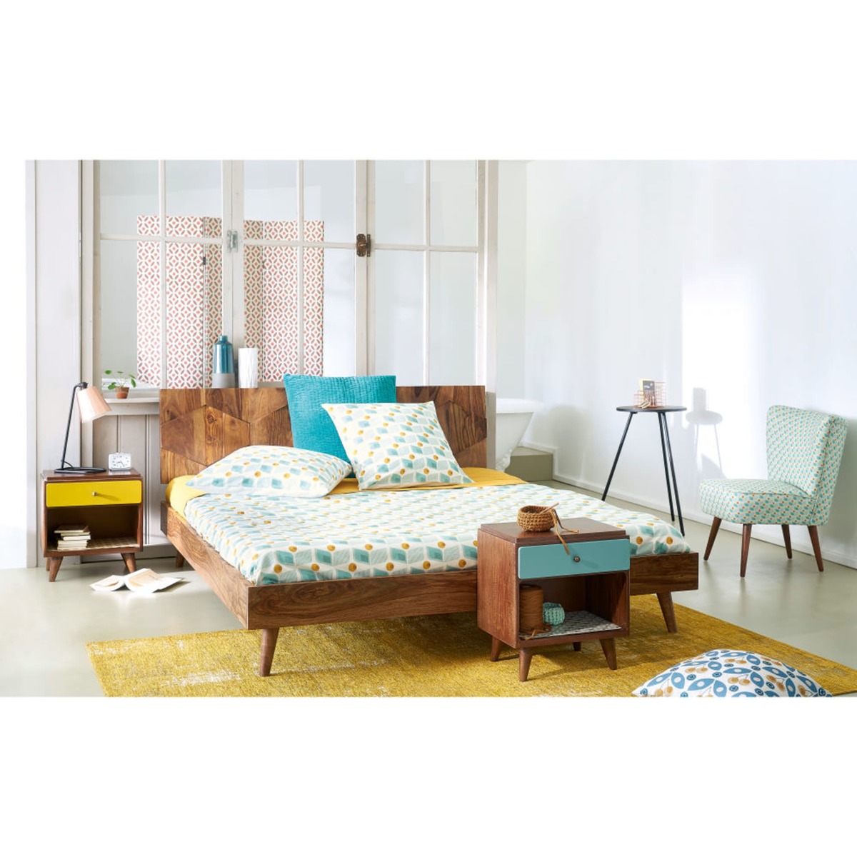 QUADRA - Solid Sheesham Vintage Bed 180 x 200 cm – image 7
