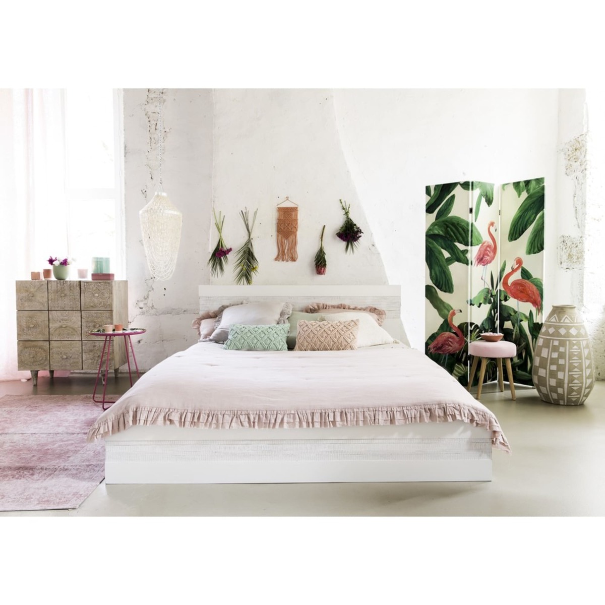 JAVA - Antique White Solid Mango Wood Bed 180 x 200 – image 7