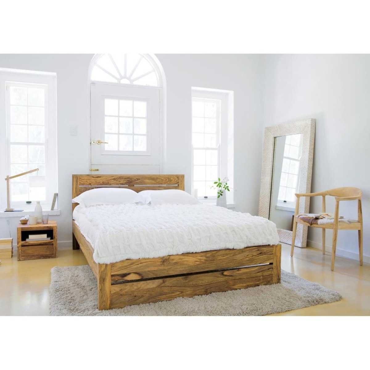 STOCKHOLM - Solid Sheesham Wood 140 x 190 Double Bed – image 4