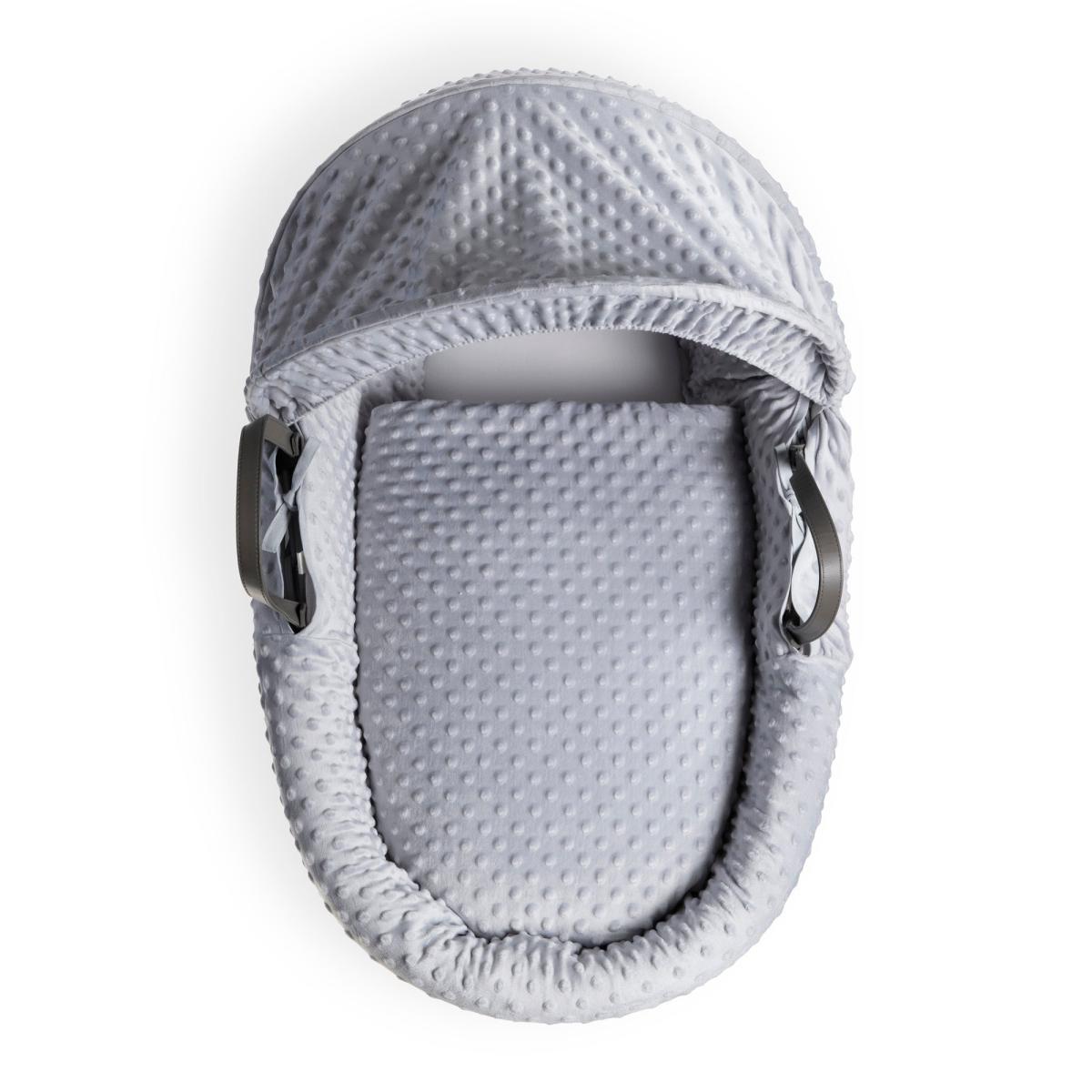 Clair de Lune Dimple Wicker Moses Basket with Deluxe Grey Rocking Stand Grey – image 3