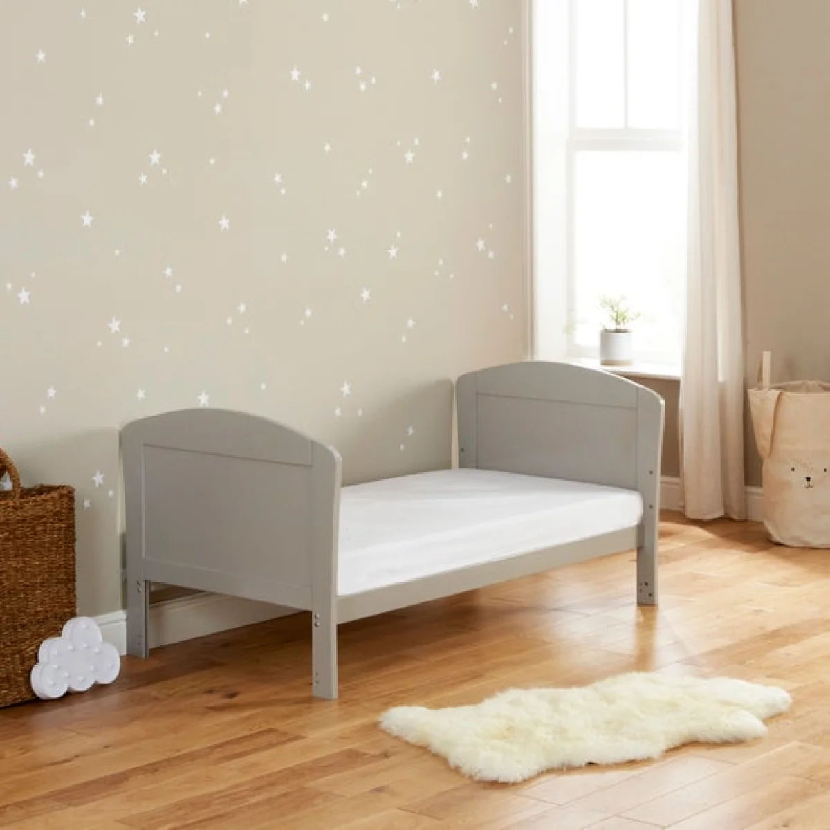 Return - Babymore Aston Cot Bed, Grey – image 2