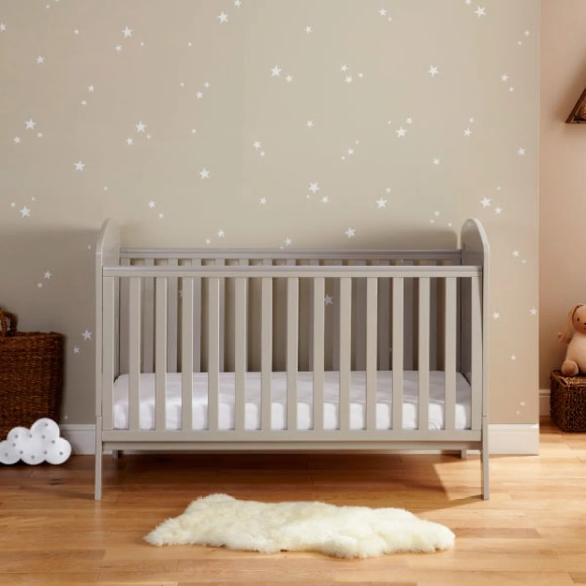 Return - Babymore Aston Cot Bed, Grey – image 3