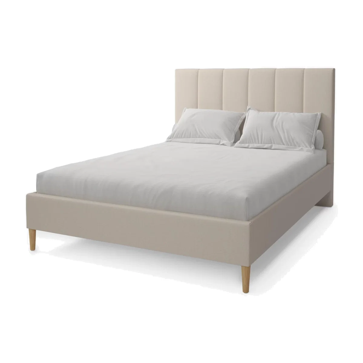 Koti Home Fluted Upholstered Bed Frame, Super King Size – image 1
