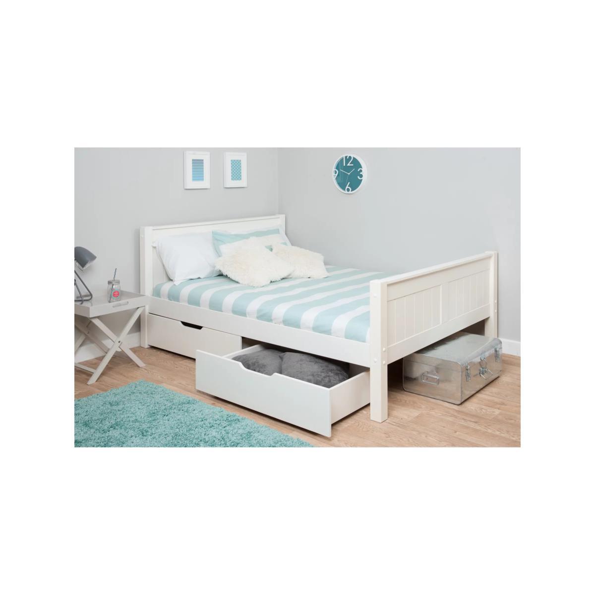 Stompa Classic Children's Bed Frame with Drawers, Small Double, White – image 2