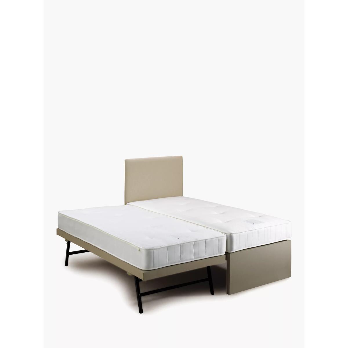 John Lewis & Partners Savoy Guest Bed with Two Open Spring Mattresses, Small Single, Topaz Beige – image 2
