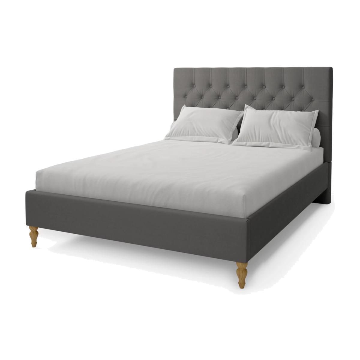 Koti Home Button Upholstered Bed Frame, King Size – image 1