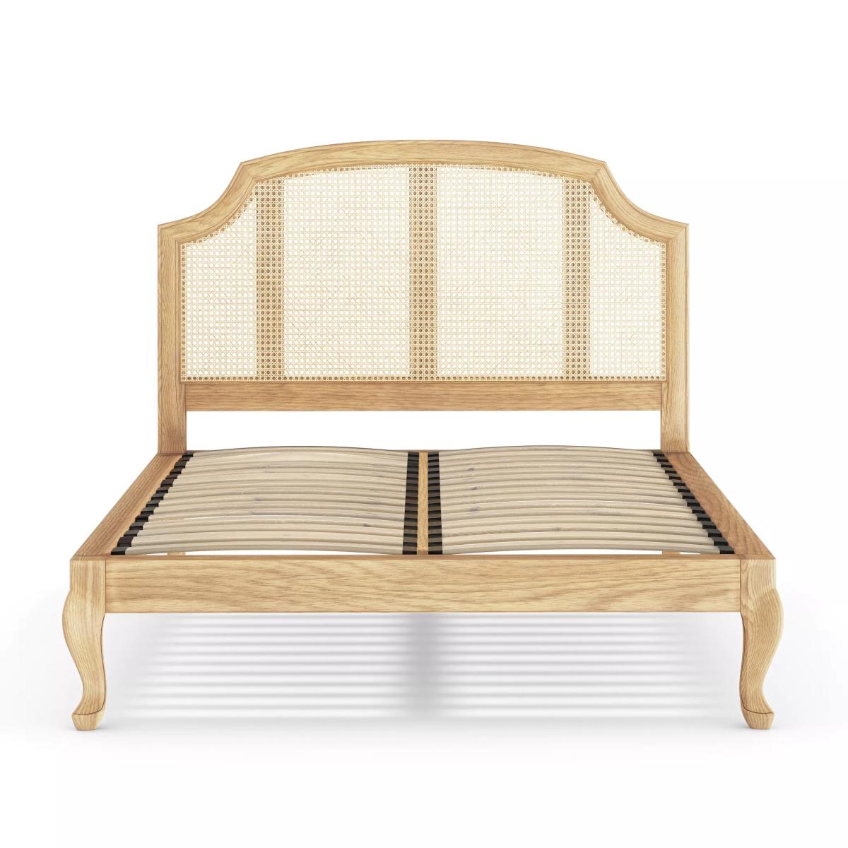 John Lewis & Partners Louis Woven Rattan Bed Frame, Super King Size, Oak – image 2