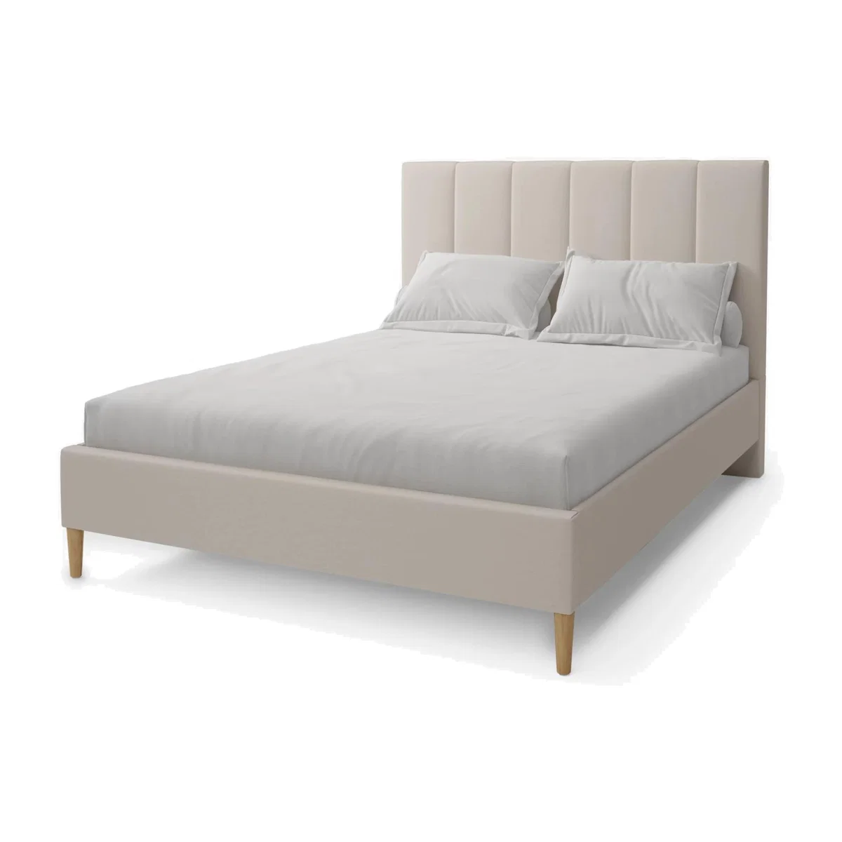 Koti Home Fluted Upholstered Bed Frame, Super King Size – image 1