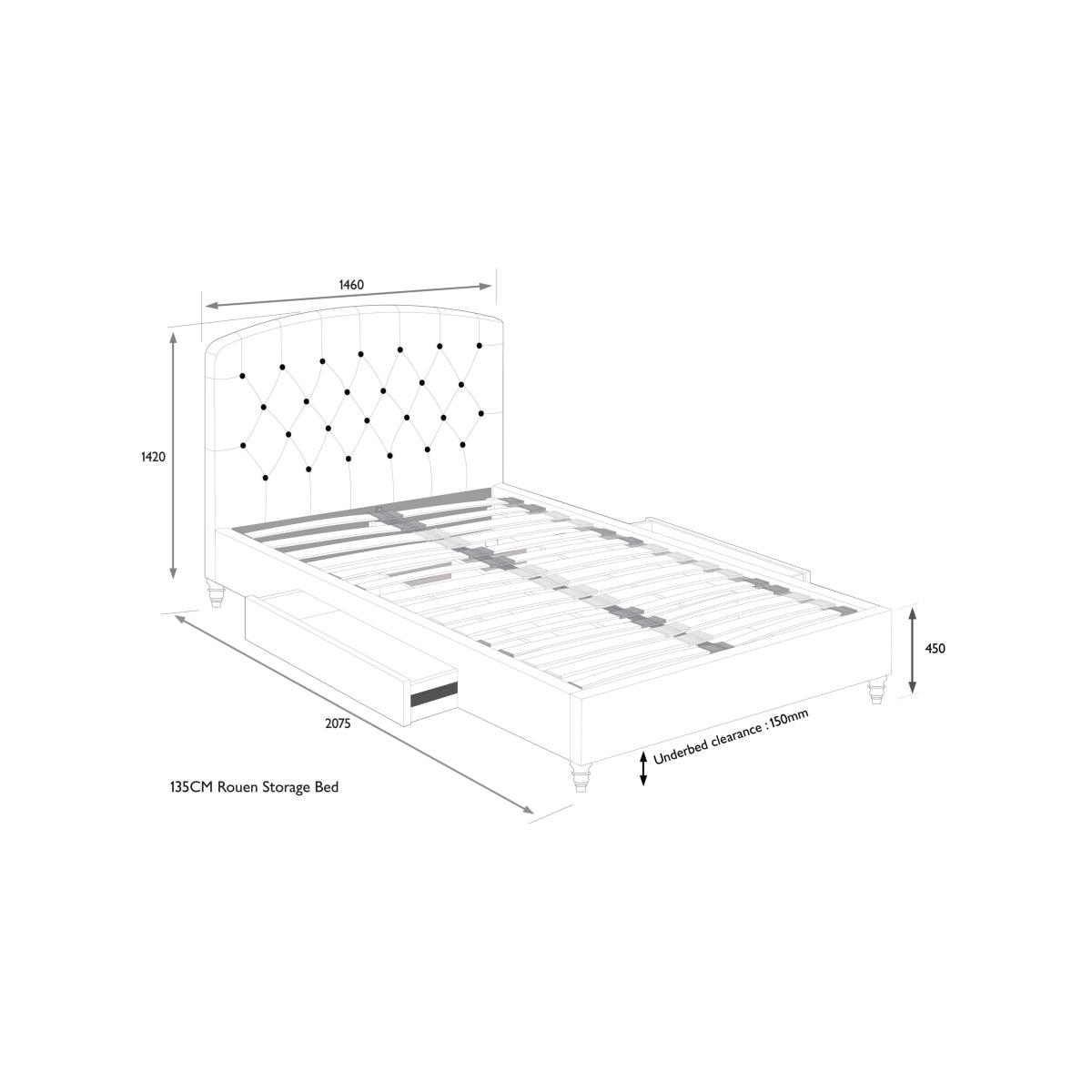 John Lewis Rouen 2 Drawer Storage Upholstered Bed Frame, Double – image 9