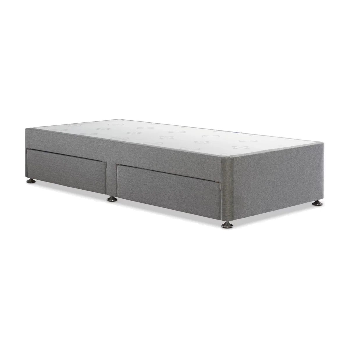 Sealy 2 Drawer Storage Divan Base, Single, Grey – image 1