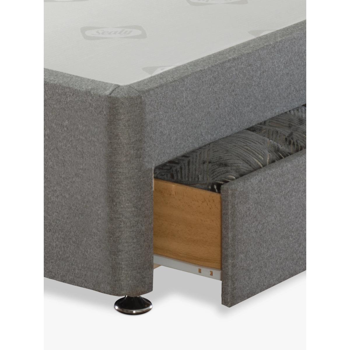 Sealy 2 Drawer Storage Divan Base, Double, Grey – image 4