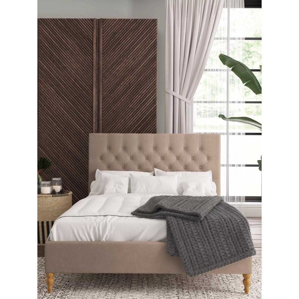 Koti Home Button Upholstered Bed Frame, King Size – image 5