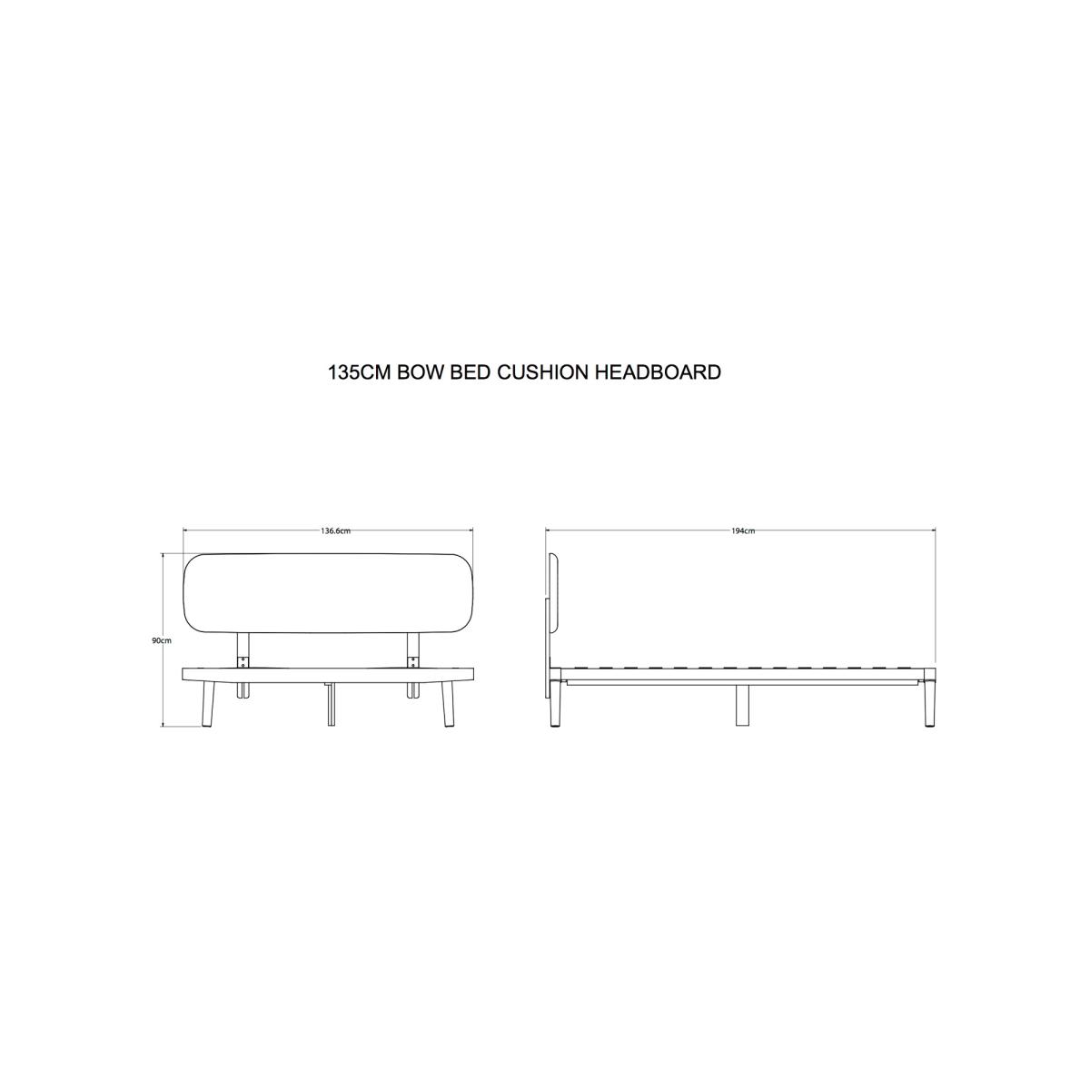 John Lewis Bow Upholstered Headboard Bed Frame, Double – image 8
