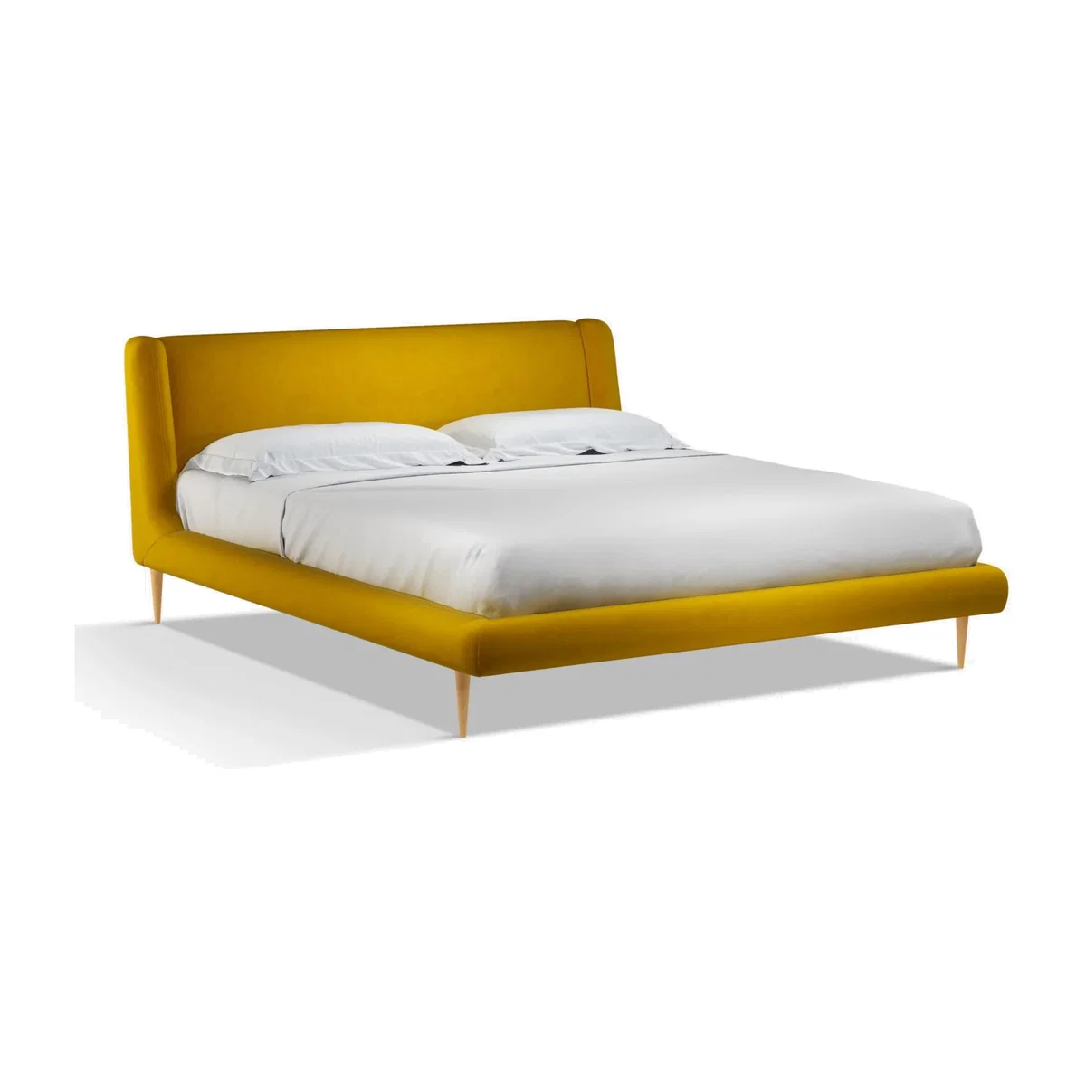 John Lewis Mid-Century Sweep Upholstered Bed Frame, Super King Size – image 1