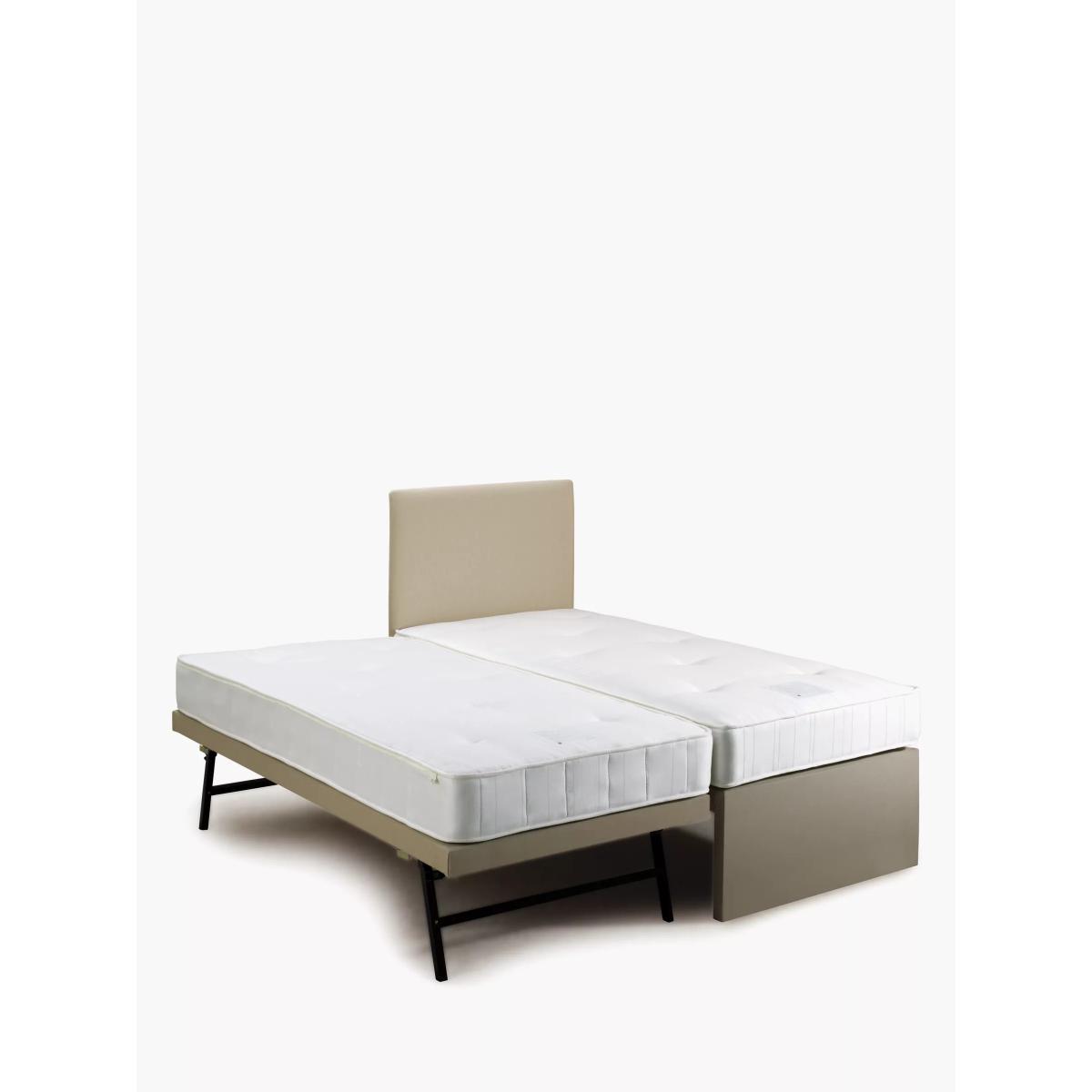 John Lewis & Partners Savoy Guest Bed with Two Open Spring Mattresses, Single, Topaz Beige – image 2